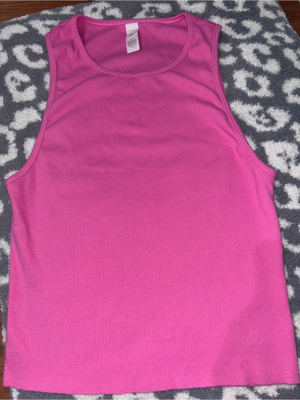 Vitality Pink Ribbed Tank XL